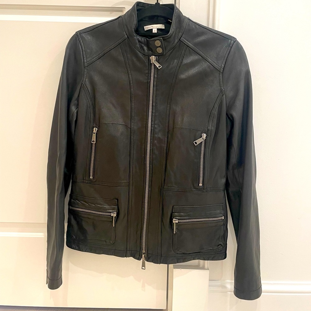 Vince Women’s Leather Moto Jacket size S